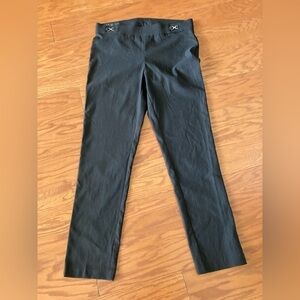 Rafella woman’s dress pants office business size 14 slim leg. Color gray tweed